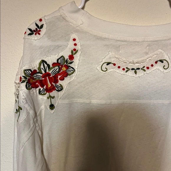 We The Free Cream Embroidered Long Sleeve Top - Picture 5 of 7